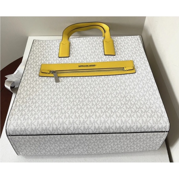 New Michael Kors Kenly Large Logo Tote Signature Citrus Multi - Picture 4 of 7
